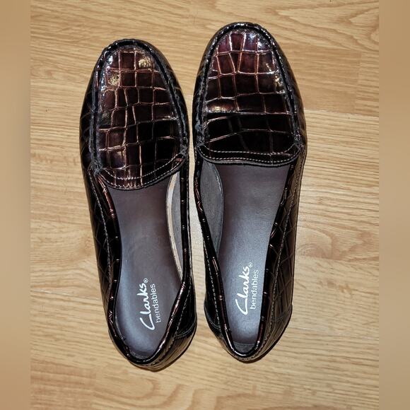 Clarks Womens Leather Crocodile/Alligator/Snakeskin Print Loafers Shoes 9.5 - Picture 6 of 8